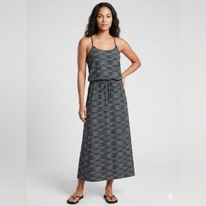 Athleta Ariel Novella Dress Maxi Outdoors Active Lightweight Cinch Waist Size 14